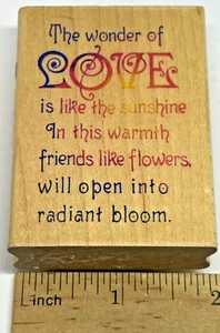 WONDER LOVE Stampendous H49 Gummistempel Spruch Freund Sonne Blume - Bild 1 von 4
