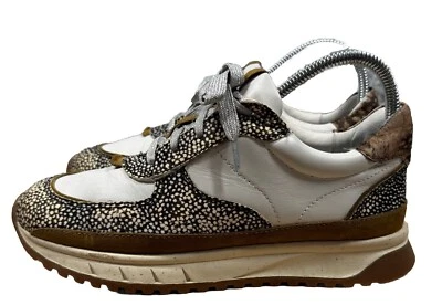 Zapatillas deportivas Madewell Kickoff para mujer 6,5 cuero crema pelo de becerro zapatos con cordones Foto 1 de 4