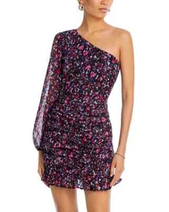 Aqua One Shoulder Mini Dress L74018 Womens Size M - Picture 1 of 6