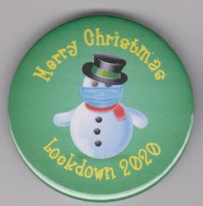 Snowman Christmas gift badge with facemask for 2020 pandemic - stocking filler - Picture 1 of 1