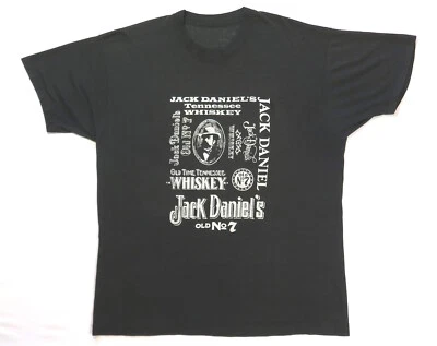 Jack Daniels Vintage T Shirt 1980's Tennessee Whiskey Old 7 Faded *Worn In* - Image 1 of 4