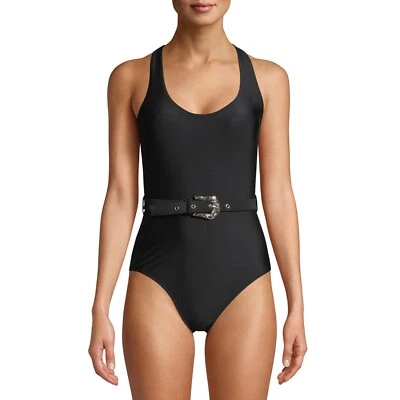 No Boundaries Juniors' Rich Black Western Belted One-Piece Swimsuit Size Medium - Image 1 of 2