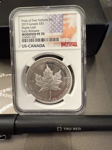 2019 $5 Canadian Silver Maple Leaf NGC Modified PF70 Pride of Two Nations🔥 - Picture 1 of 4
