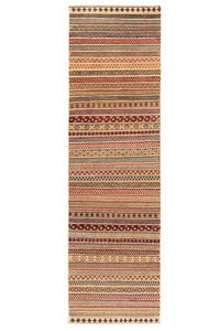 Alfombra persa tejida a mano Kelim Relief 299x85 cm lana Orient Kilim Carpet Rug - Imagen 1 de 11