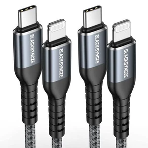 '2-Pack 2M BLACKSYNCZE USB C to Lightning Fast Charge Cable, MFi Certified - Picture 1 of 3