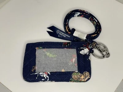Vera Bradley Holiday Snow Globe Motifs Zip ID Case Lanyard Brand New - Image 1 of 3