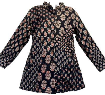 Nwt SACRED THREADS hippy gypsy batik pocket patch cotton lined JACKET COAT TOP L - Image 1 of 4