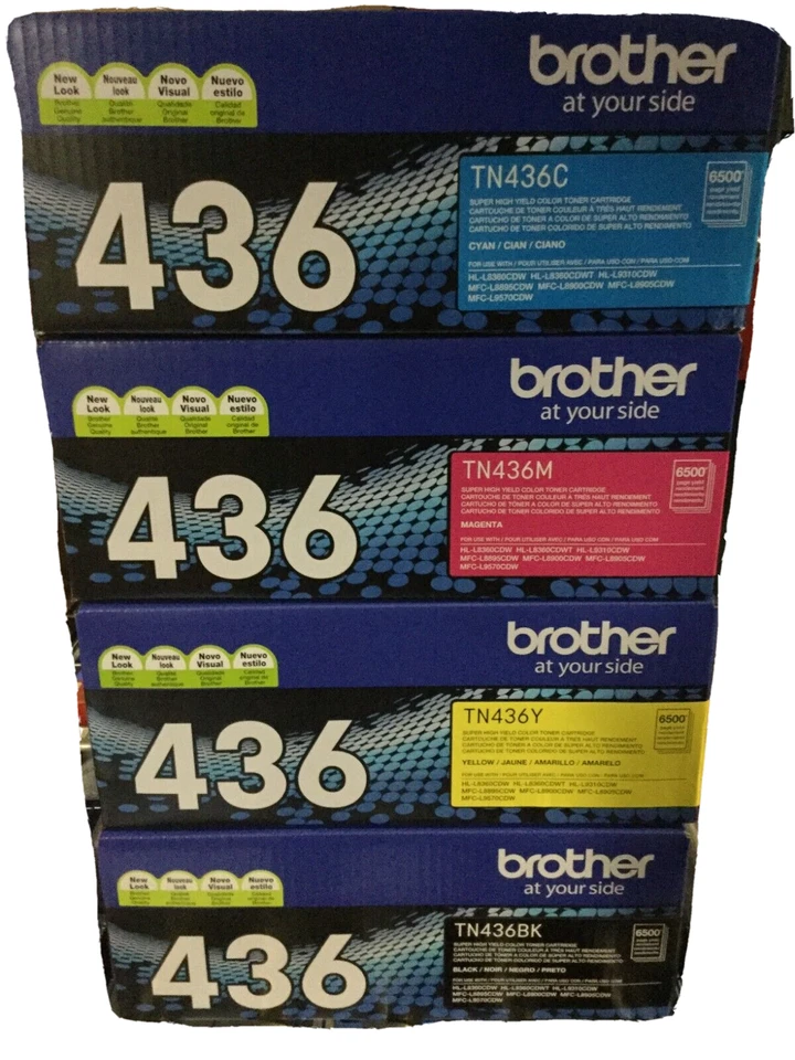 Set of Genuine Brother TN436C / TN436M / TN436Y / TN436BK Toner for HL-L8360CDW