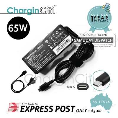 65W Laptop Charger USB Type C AC Adapter For Lenovo Yoga 11E Thinkpad X1 Carbon - image 1 of 4