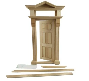 Dolls House Victorian Front Entrance Door Top Light 6 Panel Wooden External DIY - Picture 1 of 8