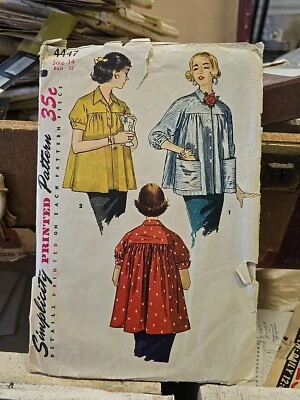 1950's VINTAGE SEWING PATTERN SIMPLICITY 4447 MATERNITY JACKET JR. MISSES' 14/32 - Image 1 of 2