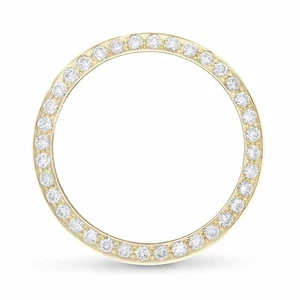 RELOJ MUJER .70CT ABALORIO PAVÉ DIAMANTE NATURAL BISEL PARA ROLEX SIN FECHA 24MM ORO - Imagen 1 de 6