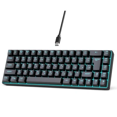 68Key CordedMembrane Gaming Keyboard More Than 18 Backlights Option Russian - Image 1 of 4