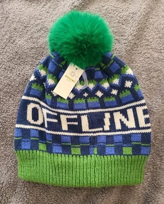 NUEVO American Eagle Aerie Gorro Offline Invierno Pom Azul Verde Hombre Mujer Sombrero Foto 1 de 4