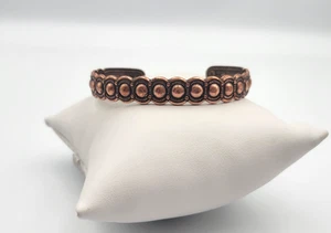 Vintage Copper Southwest Cuff Bracelet Stamped Slim 6.25" Arrows - Picture 1 of 10