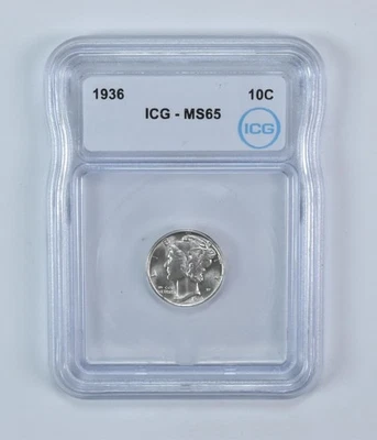 1936 Mercury Dime MS65 ICG - Image 1 of 4