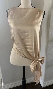 NEU MIT ETIKETT ANTHROPOLOGIE MARE MARE ÄRMELLOSES SEIDIGES TOP BRONZE GRÖSSE XXS $ 128 - Bild 1 von 5
