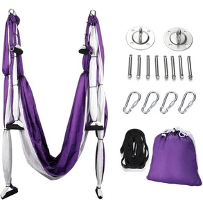 Aerial Yoga Swing Sling Strong Yoga Hammock Kit Set Trapeze Inversion Equipment - Picture 1 of 7