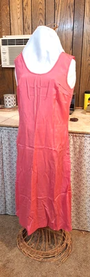 Antique PINK Satin Shift Dress/Underskirt/Slip  1920s 1930s Tailored/Detailed - Image 1 of 4