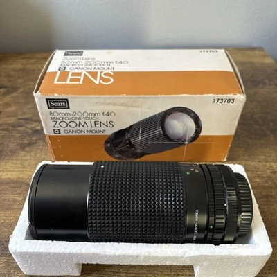 Canon Mount Vintage Sears Zoom Lens 80mm-200mm f:40 MD - Excellent Condition - Image 1 of 4