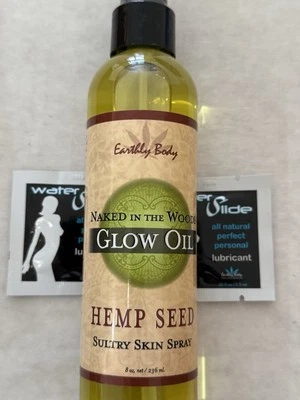 BNIB EARTHLY BODY HEMP SEED MASSAGE & BODY OIL HIGH TIDE 100% NATURAL OILS 8 OZ - Image 1 of 4
