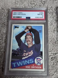 Tarjeta de béisbol Topps 1985 PSA 8 Minnesota Twins Mike Smithson - Imagen 1 de 1
