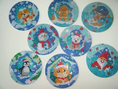 Juego de 8 Posavasos Animales Navidad con Soporte Foto 1 de 2