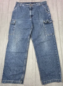 Vintage Tommy Hilfiger Jeans Cargo Baggy Wide Leg Y2K 2000er Grunge Logo 36x32 - Bild 1 von 16