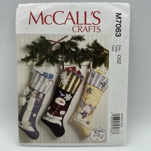 McCall's Craft Pattern M7063 Cute Applique Snowman Christmas Stockings - Picture 1 of 8