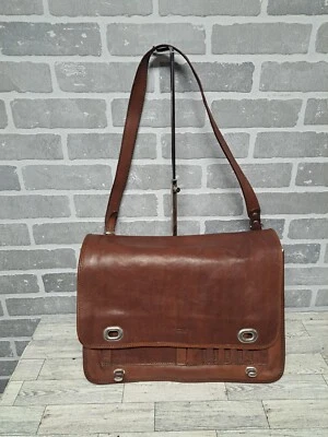 I Medici Italian Leather 2-Way Briefcase Shoulder Bag Medium Brown Made in Italy - Image 1 of 4