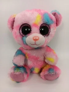 Ty Beanie Boos Franky the Bear Buddy 2018 Pink Glitter Plush Toy 6 Inch - Picture 1 of 7