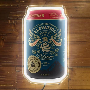 Elevation beer Can Neon Sign Light For Party Pub Store Wall Decor 12"x7" H1 - Picture 1 of 5