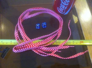Cordones para zapatos blanco rojo a cuadros cordones para zapatos cordones coquetear zapato nuevo - Imagen 1 de 3