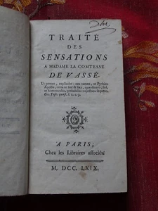 Traité des Sensations à Madame de Vassé  DE CONDILLAC 1768 Libraires Associés - Picture 1 of 4
