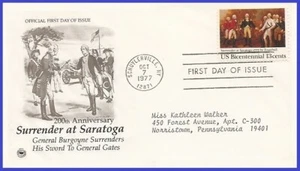 USA4 #1728 ADDR PCS ARTCRAFT FDC Surrender at Saratoga - Imagen 1 de 1