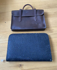 Vintage Traditional Handmade Leather Sheet Music Bag Laptop Portfolio Dark Brown