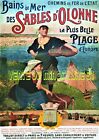 Bains de Mer des Sables d'Olonne 85 -  vers 1895 - affiche plastifiée
