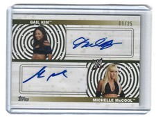 2010 TOPPS WWE GOLD PARALLEL DUAL AUTO GAIL KIM MICHELLE MCCOOL 9/25