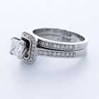 1.73ct G SI1 Princess Natural Certified Diamonds 18k  Halo Matching Bridal Set