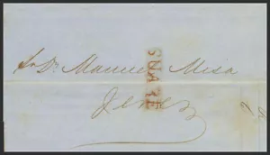 Andalucía. Cosarios. SOBRE 1859. CADIZ a JEREZ. Marca SUAREZ, en rojo (P.E.38) - Imagen 1 de 1