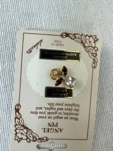 Guardian Angel Crystal Birthstone January Lapel Pin Brooch Gift item - Picture 1 of 5