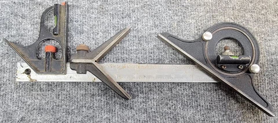 Transportador cuadrado, regla y buscador central combinación de maquinista Brown & Sharpe Foto 1 de 4