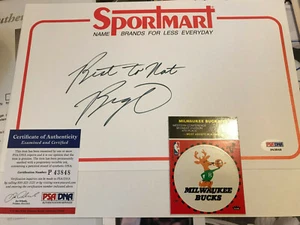 OSCAR ROBERTSON auto PSA/DNA COA SIGNED defunct SPORTMART SIGN 6x11 autograph - Picture 1 of 3