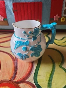Victorian Fine Porcelain Polychrome Relief Cream Jug - Picture 1 of 6