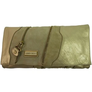 Jimmy Choo Martha Clutch in Suede Leather, iridescent beige & goldtone hardware - Picture 1 of 9