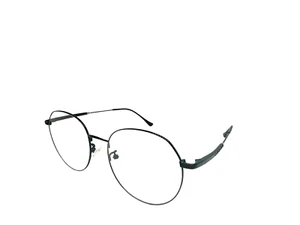 Eyeglasses Women's Round Black Metal 53-18-142 Full Rim Demo-Lens LightWeight - Picture 1 of 5