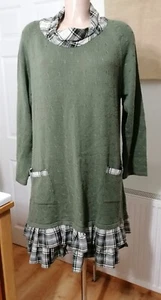 Rainbow Size XL Green Tunic Jumper Shirt Hem - Picture 1 of 7