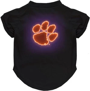 CAMISETA CLMSON TIGERS PERRO GATO NEÓN PREMIUM NEGRA - Imagen 1 de 3