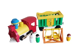 Fisher Price Vintage 1970's Train Waggon 3 Characters Swing Collector - Picture 1 of 14