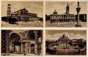 4 Postales De Colección ROMA Roma Italia Basílica Pietro Vaticano Paolo Arquitectura - Imagen 1 de 2